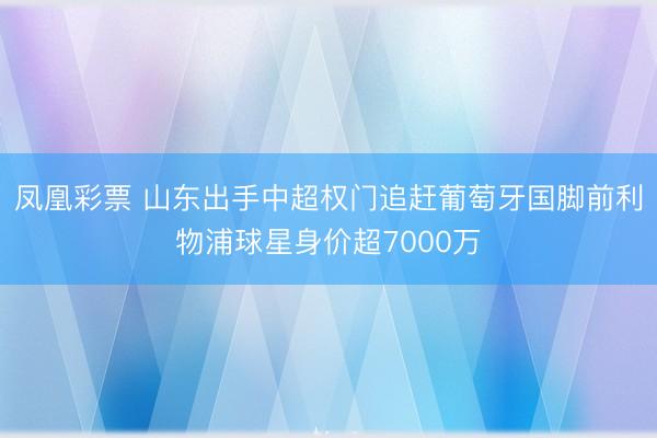 凤凰彩票 山东出手中超权门追赶葡萄牙国脚前利物浦球星身价超7000万