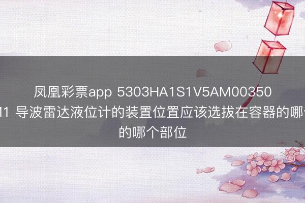 凤凰彩票app 5303HA1S1V5AM00350SAI1M1 导波雷达液位计的装置位置应该选拔在容器的哪个部位