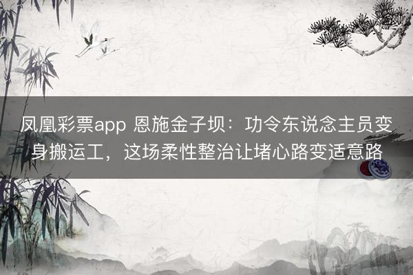 凤凰彩票app 恩施金子坝：功令东说念主员变身搬运工，这场柔性整治让堵心路变适意路