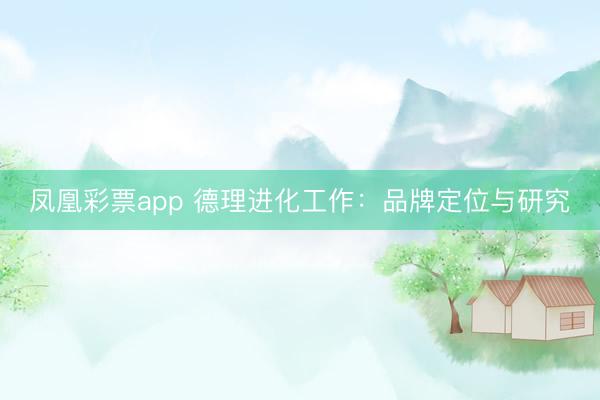 凤凰彩票app 德理进化工作：品牌定位与研究