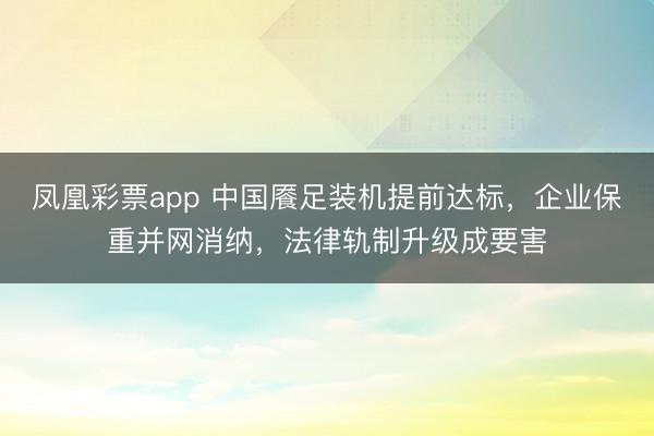 凤凰彩票app 中国餍足装机提前达标，企业保重并网消纳，法律轨制升级成要害