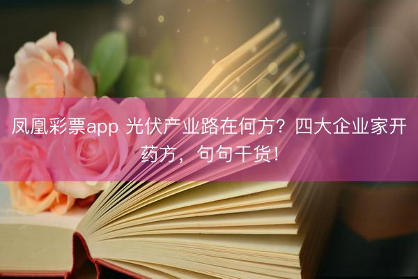 凤凰彩票app 光伏产业路在何方？四大企业家开药方，句句干货！