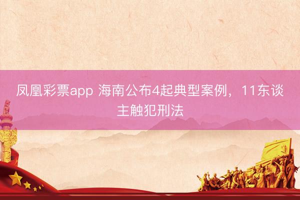 凤凰彩票app 海南公布4起典型案例，11东谈主触犯刑法