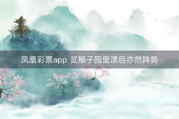 凤凰彩票app 览猴子园里漂后亦然阵势