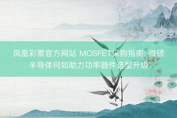 凤凰彩票官方网站 MOSFET采购指南: 微硕半导体何如助力功率器件选型升级