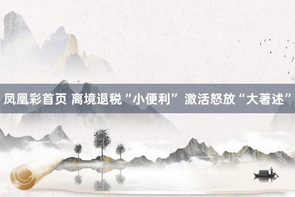 凤凰彩首页 离境退税“小便利” 激活怒放“大著述”