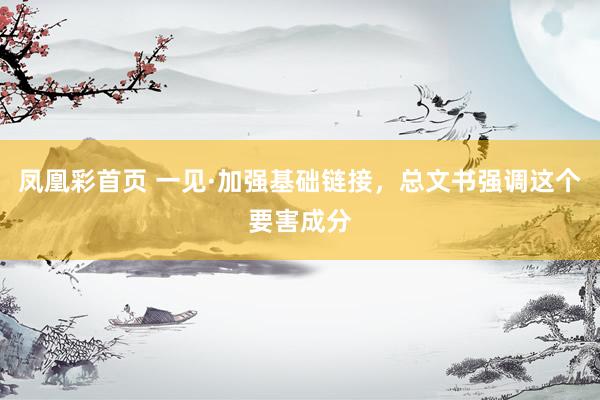 凤凰彩首页 一见·加强基础链接，总文书强调这个要害成分