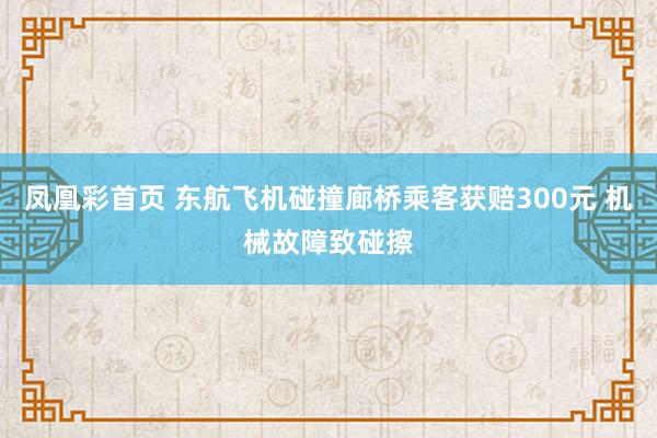 凤凰彩首页 东航飞机碰撞廊桥乘客获赔300元 机械故障致碰擦