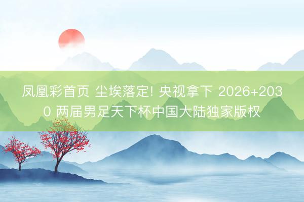 凤凰彩首页 尘埃落定! 央视拿下 2026+2030 两届男足天下杯中国大陆独家版权
