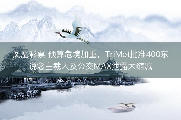 凤凰彩票 预算危境加重，TriMet批准400东说念主裁人及公交MAX泄露大缩减