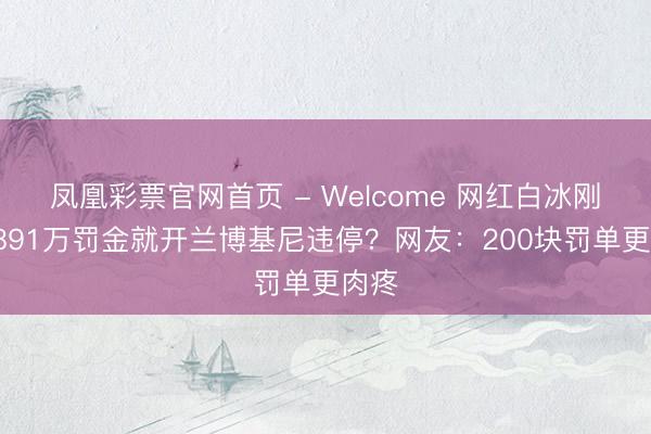 凤凰彩票官网首页 - Welcome 网红白冰刚交1891万罚金就开兰博基尼违停？网友：200块罚单更肉疼